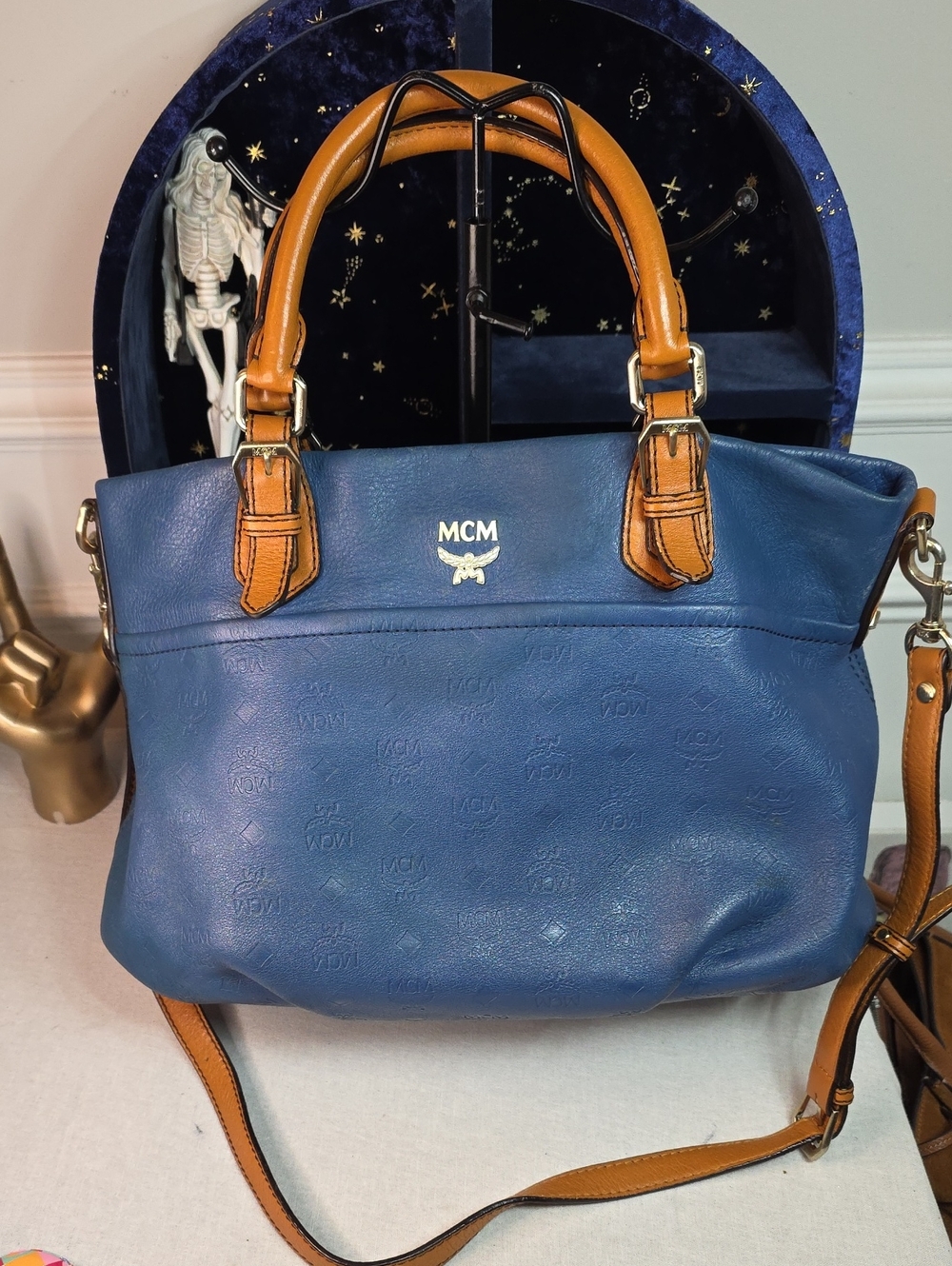 MCM embossed Visetos monogram   Satchel
